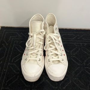 Converse high tops valentine edition with pink sole! worn a couple times.